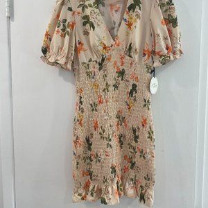 NWT! Milk & Honey Mini Ruched Floral Dress, Maternity or Bump friendly